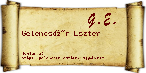 Gelencsér Eszter névjegykártya